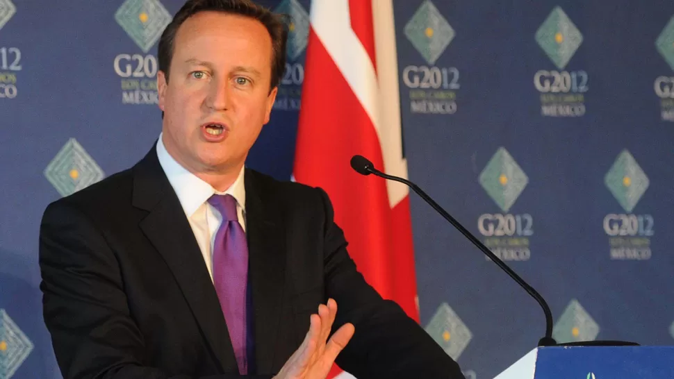 FIRME POSTURA. Cameron aseguró que respaldará a los isleños si es que desean quedarse con Reino Unido. TELAM