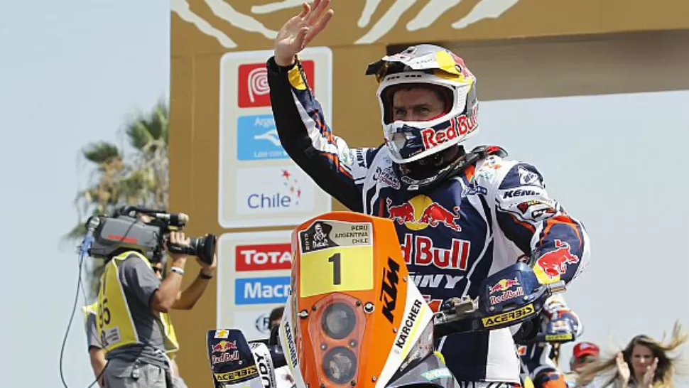 QUINTUPLE CAMPEON. El fenomenal piloto francés Cyril Despres conquistó el Dakar por quinta vez en su historia. Desde 2003 que no baja del podio. 