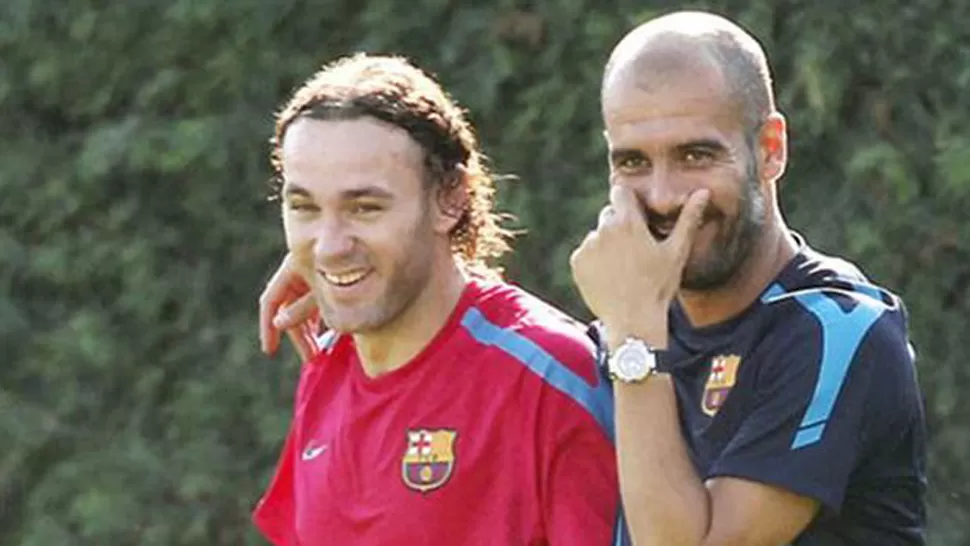 VIEJOS CONOCIDOS. Milito y Guardiola llegaron en 2007 a Barcelona y ganaron una decena de títulos. FOTO TOMADA DE CANCHALLENA.COM.AR