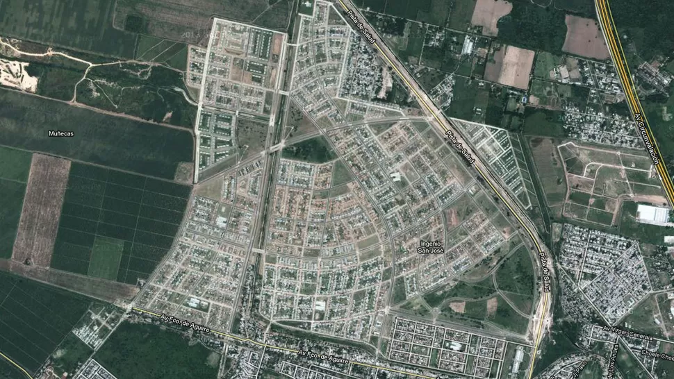 APARECIO EL MEGAEMPRENDIMIENTO. Lomas de Tafí cuenta con unas 5.000 viviendas. IMAGEN CAPTURA DE GOOGLE MAPS