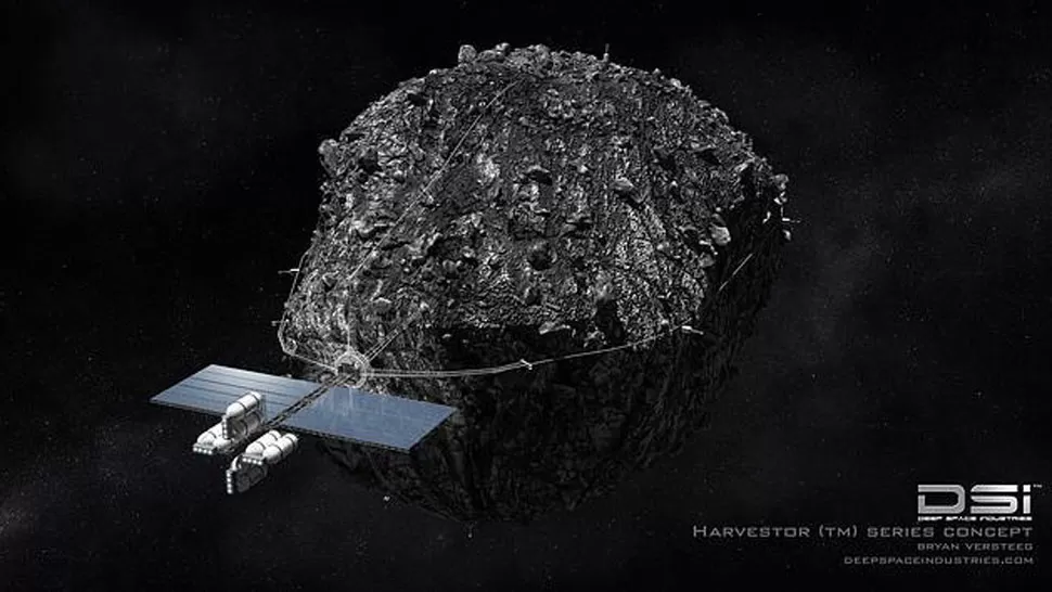 CAZADORA DE ROCAS ESPACIALES. Imagen digital cedida por Deep Space Industries (DSI) de un prototipo de nave para agarrar asteroides en el futuro. FOTO TOMADA DE ABC.ES