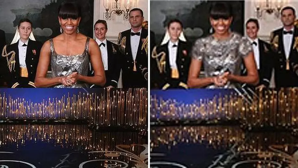 ANTES Y DESPUES. Michelle Obama y sus dos imágenes. FOTO TOMADA DE ABC.ES