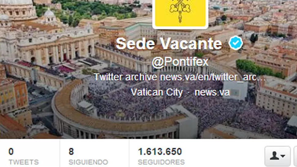 CANCELADA. La cuenta que usó el Papa no muestra los mensajes. CAPTURA DE TWITTER / @PONTIFEX_ES