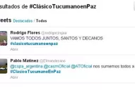 En las redes sociales piden por un #clasicotucumanoenpaz