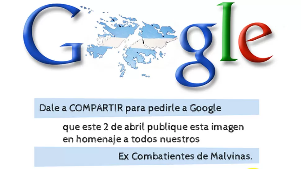 PEDIDO. La imagen que buscan que aparezca en Google el próximo 2 de abril. CAPTURA DE PANTALLA.