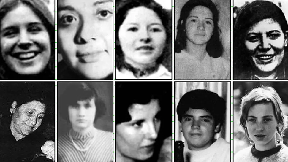 LOS ROSTROS DE LA AUSENCIA. Estas son las mujeres cuya desaparición y las de sus bebés figuran en la Justicia. GENTILEZA AGRUPACION HIJOS