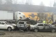 Un choque en cadena involucró a 95 vehículos