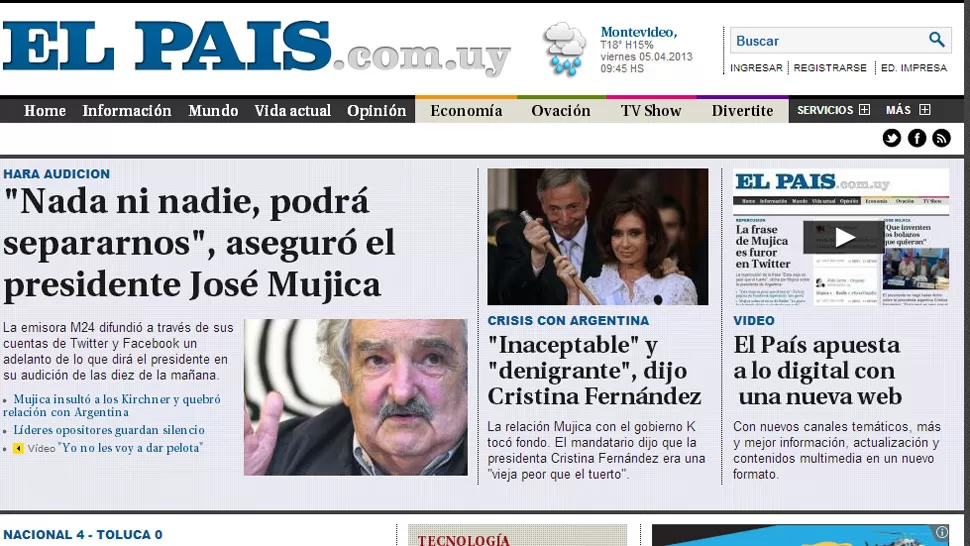 CONTROVERSIA. Los dichos de Mujica estallaron rápidamente en las redes sociales. CAPTURA DE PANTALLA EL PAIS