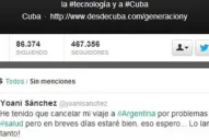 La bloguera Yoani Sánchez suspendió su visita a la Argentina