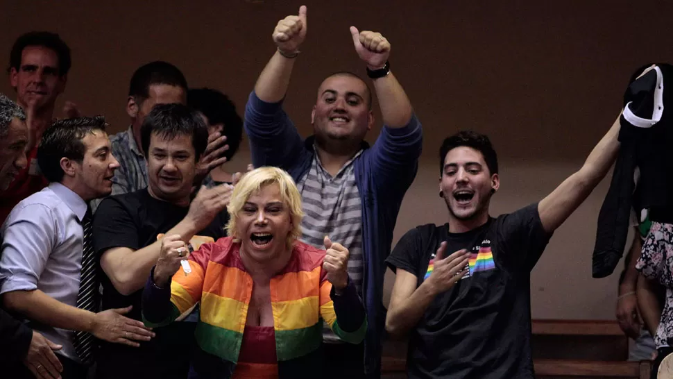 CELEBRACION. El debate fue seguido de cerca por comunidades homosexuales. REUTERS