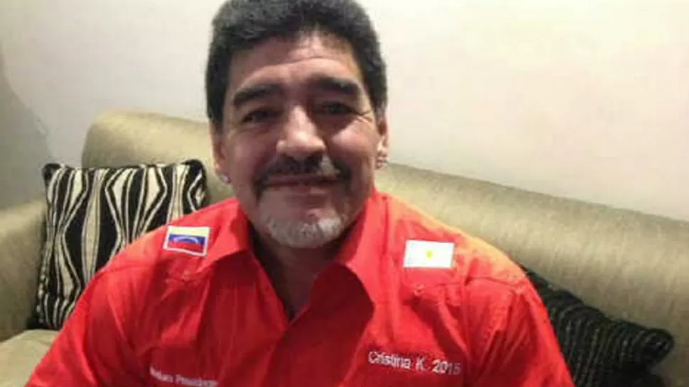DIEGO PRESENTE. Maradona se encuentra en Caracas apoyando la candidatura de Maduro como presdiente de Venezuela. FOTO TOMADA DE TWITTER Y CLARIN