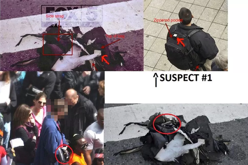 EN LA MIRA. Los internautas buscan a quien portaba mochilas similares a las que contenían las bombas. FOTO TOMADA DE REDDIT.COM