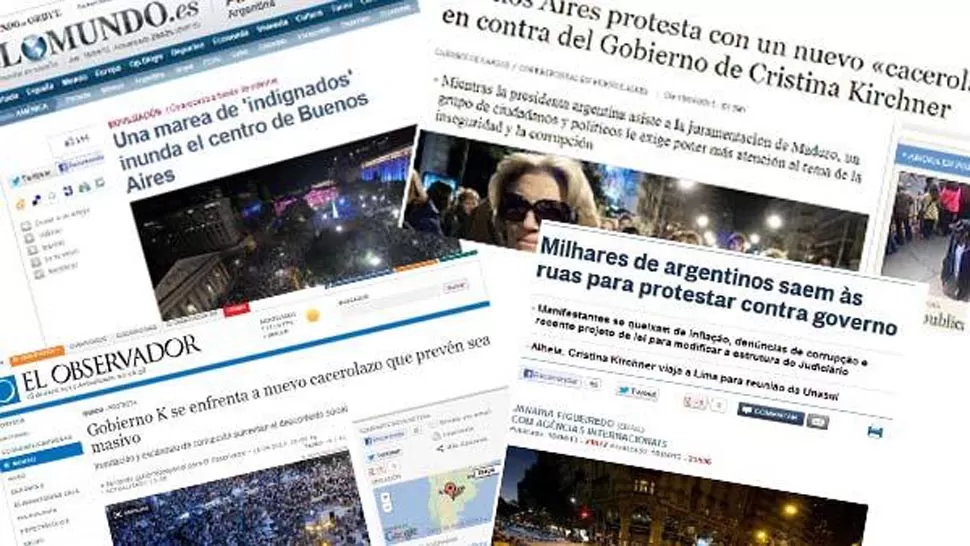 IMPACTO. Los diarios españoles fueron los que más atención dieron a la protesta argentina. FOTO TOMADA DE TN.COM.AR