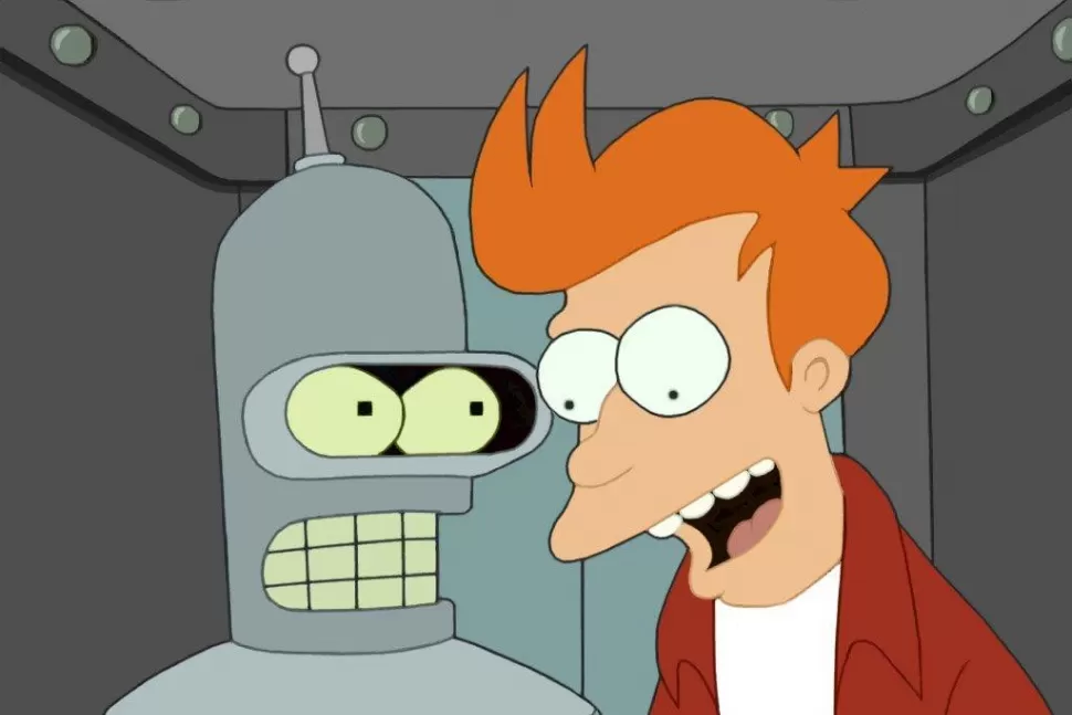 PROTAGONISTAS. Philip J. Fry y el robot Bender. FOTO TOMADA DE FONDOSDEPANTALLA.ORG
