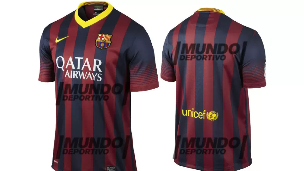 AQUI ESTA. Este modelo rescata los diseños más tradicionales del club catalán. FOTO TOMADA DE MUNDODEPORTIVO.COM