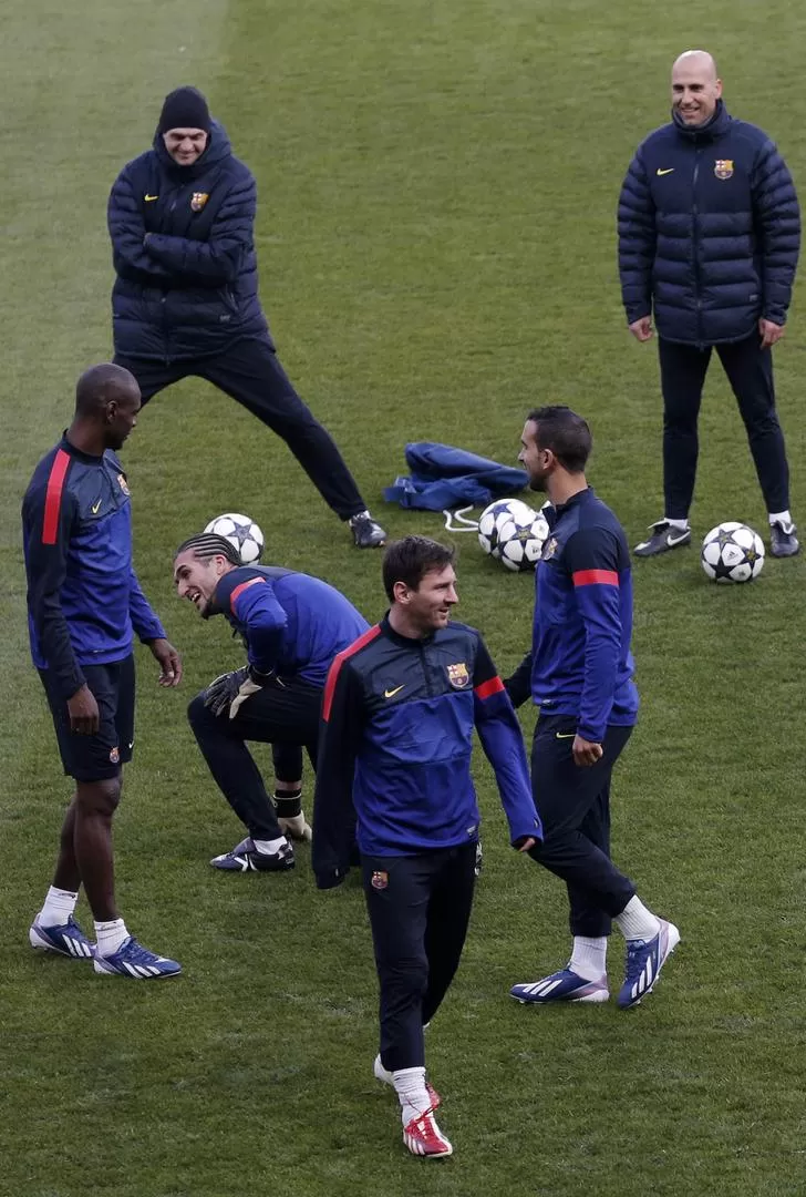 AL PIE DEL CAÑÓN. Messi pasó su día de descanso entrenando para mañana. 