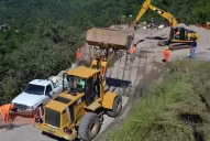 La ruta 307 está cortada por trabajos en la calzada