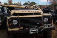 Así quedó la camioneta de Garfunkel tras el violento vuelco en el sur