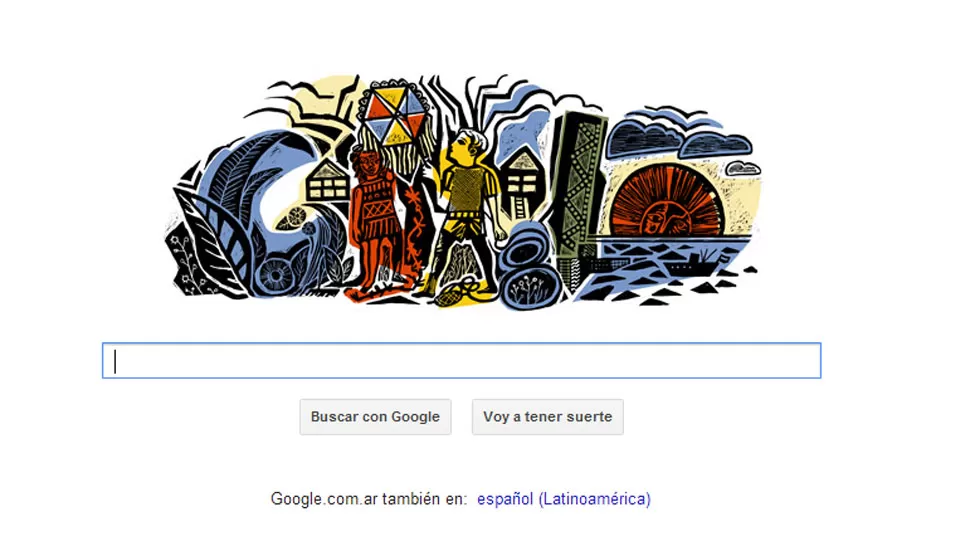 HOMENAJE. Así amaneció la portada de Google, recordando a Antonio Berni. CAPTURA DE PANTALLA.