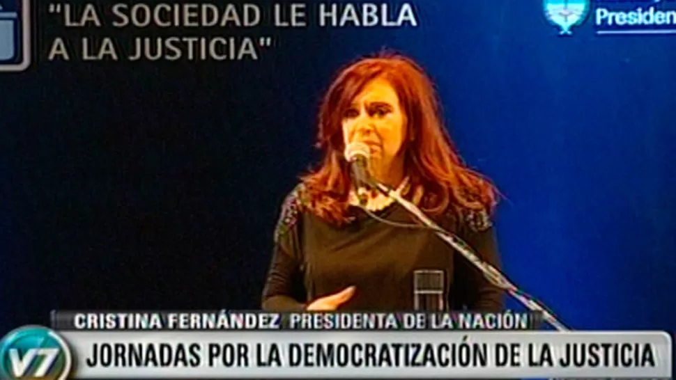 CONTRA LOS MEDIOS. Cristina Fernández dijo que la Justicia no debe tener una agenda mediática. LA GACETA