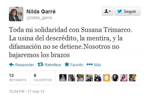 Nilda Garré apoya a Susana Trimarco y la defiende de Lanata