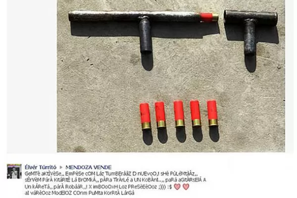 Revuelo en Mendoza por el ofrecimiento de armas caseras por Facebook