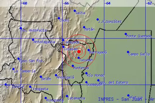 Tucumán se despertó con un temblor de 3.8 grados