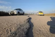 Cuando llueve, la ruta 334 se vuelve un canal intransitable