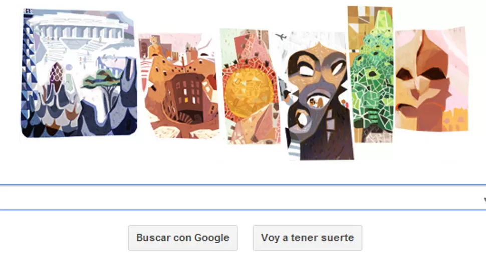 INSPIRACION. El doodle de Google, en homenaje a Antoni Gaudí. CAPTURA DE PANTALLA.