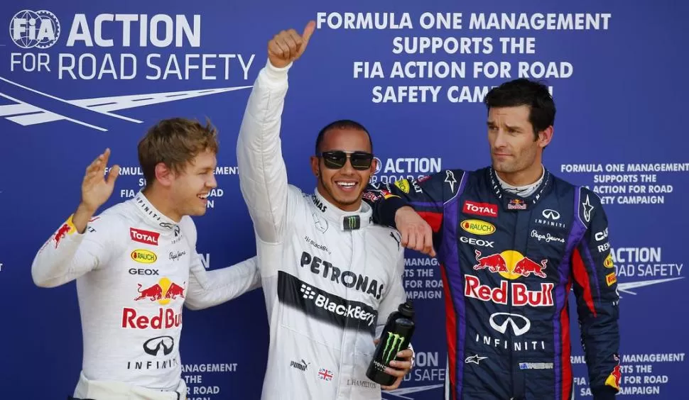 TRES. Vettel, Hamilton y Webber.   