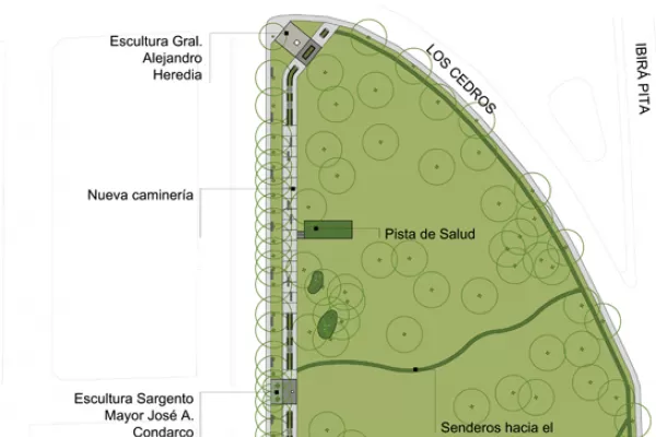 Más veredas y canteros le renuevan la cara a una parte del parque 9 de Julio
