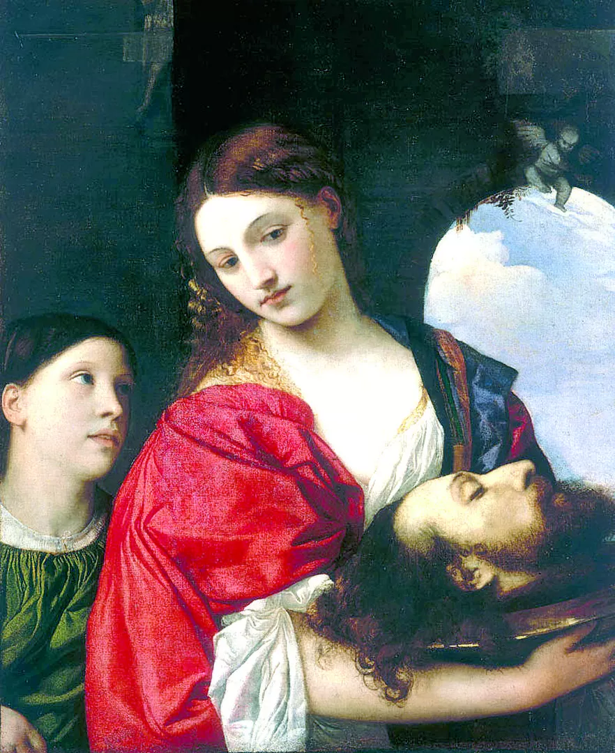 CLÁSICA REPRESENTACIÓN. Salomé con la cabeza de Juan el Bautista, por Tiziano, hacia 1515. 