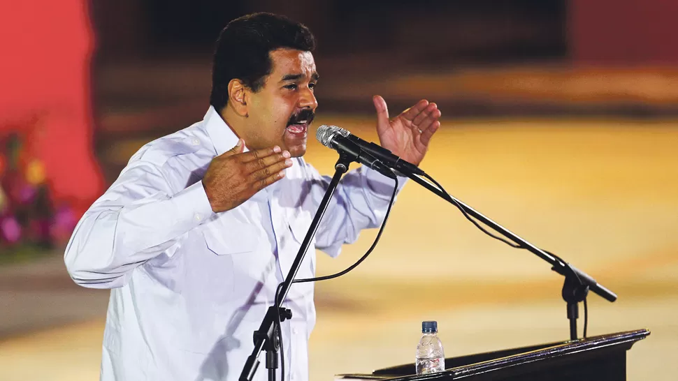 ACTO. Maduro encabezó la marcha del oficialismo y dio un discurso. REUTERS