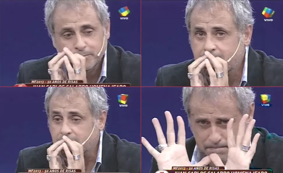 QUIEBRE. Jorge Rial no pudo contener las lágrimas durante el programa. FOTO TOMADA DE CIUDAD.COM