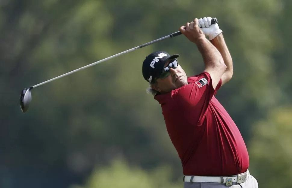 DE PRÁCTICA. Ángel Cabrera conoce cómo jugar los torneos grandes del golf. 
