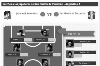 Calificá a los jugadores de tu equipo favorito