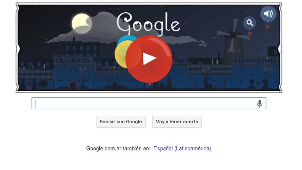 PORTADA. Así luce Google en su homenaje a Claude Debussy. CAPTURA DE PANTALLA.