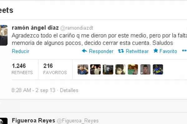 Cansado de los insultos, Ramón Díaz cerró su cuenta de Twitter