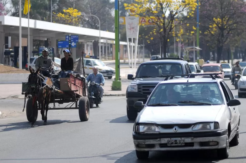 TRÁNSITO COMPLEJO. En la Siria, los autos y las camionetas se mezclan con carros y motos; eso genera un ámbito propicio para los accidentes. LA GACETA / FOTOS DE INES QUINTEROS ORIO   