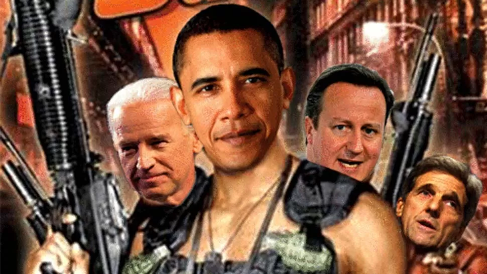 SARCASMO. Varios sitios en internet muestran a Obama como un guerrerista peor que Bush. FOTO TOMADA DE BUZZFEED.COM