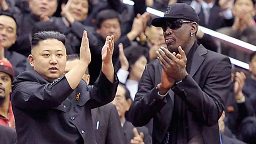 JUNTOS. El dictador norcoreano y Denis Rodman. FOTO TOMADA DE DIARIOUNO.COM.AR