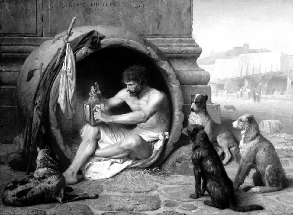 Diogenes sentado en su tinaja, de Jean-Léon Gérôme (1860) 