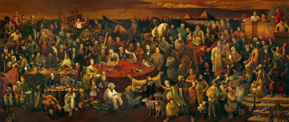 TODOS JUNTOS. La pintura de gente famosa, donde discuten la Divina Comedia. IMAGEN TOMADA DE THETELEGRAPH.CO.UK