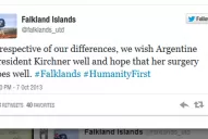 El mensaje desde Malvinas a Cristina Kirchner: Le deseamos que la cirugía vaya bien