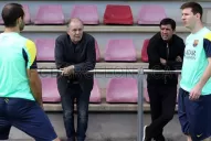 Sabella visitó el entrenamiento de Barcelona
