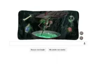 La bruja de Halloween prepara una pócima en Google