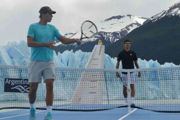 Nadal y Djokovic jugaron al tenis en el glaciar Perito Moreno