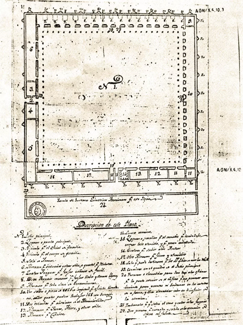 PROYECTO DE AYALA. Planta de la nueva Fábrica de Fusiles, que José Ayala elevó al gobierno en 1812. LA GACETA / ARCHIVO