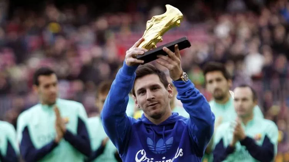 GALARDÓN. Messi, durante la última entrega del Botín de Oro. FOTO TOMADA DE CLARIN.COM