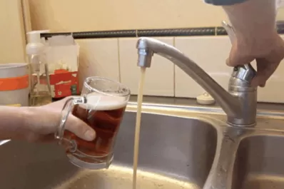 Cambiaron el agua de su casa por cerveza